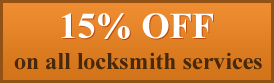 15% Off on all locksmith services.